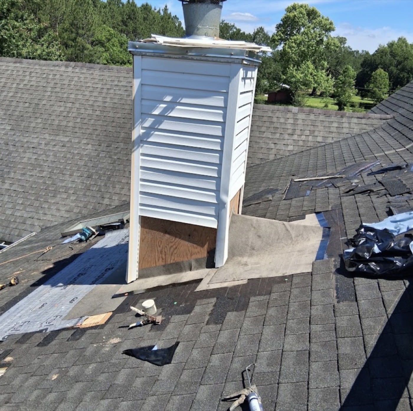 Flashing and underlayment work around a roof penetration